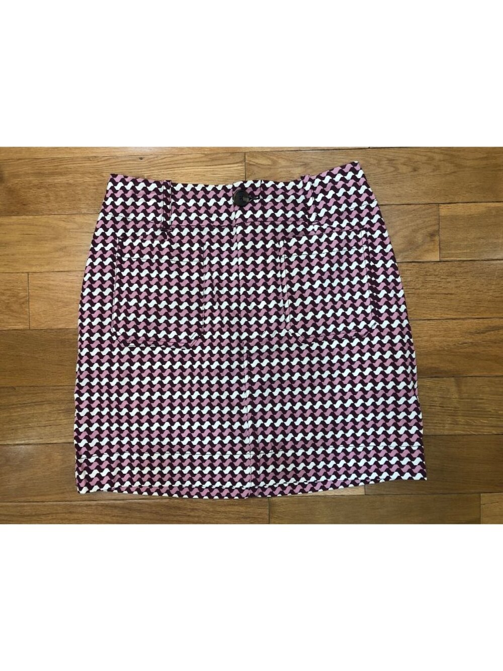 NWT Maeve By Anthropologie Purple & Pink Chevron Mini Skirt Artsy Retro Size S